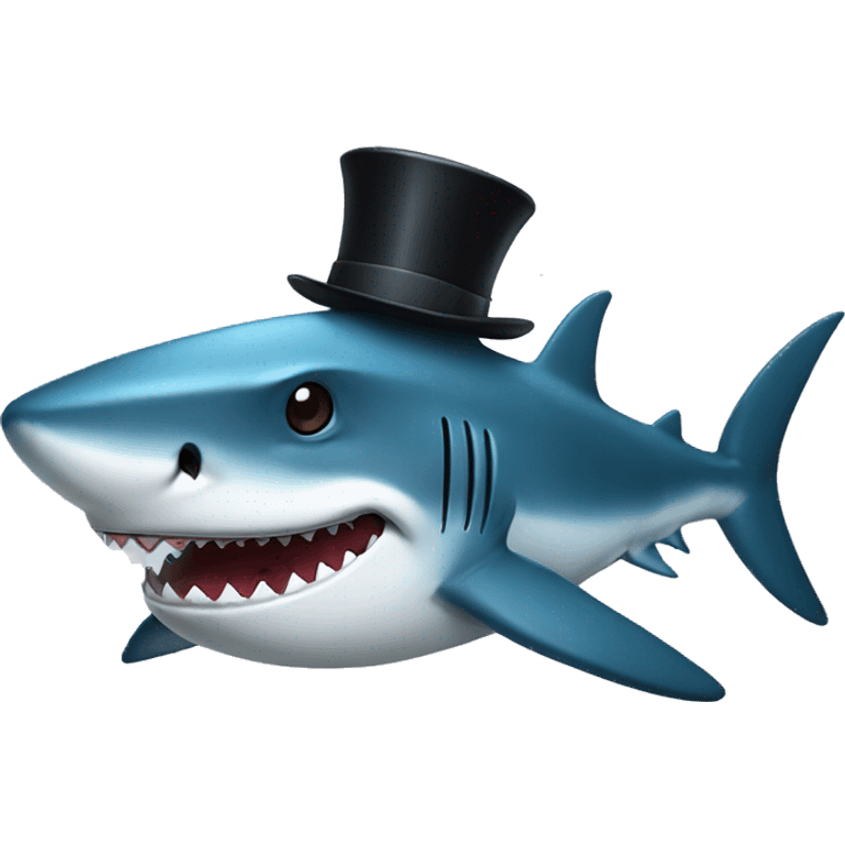 Shark with tophat emoji