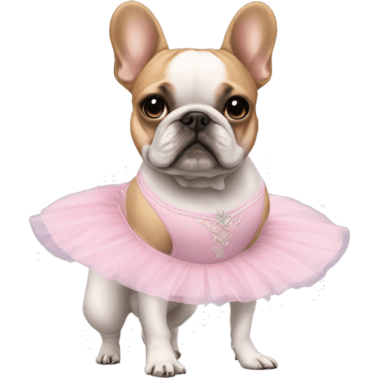 Ballet costume on a frenchie emoji