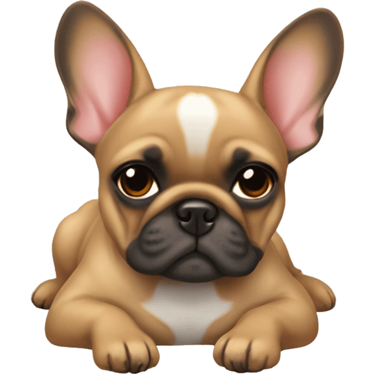 Fawn frenchie laying emoji