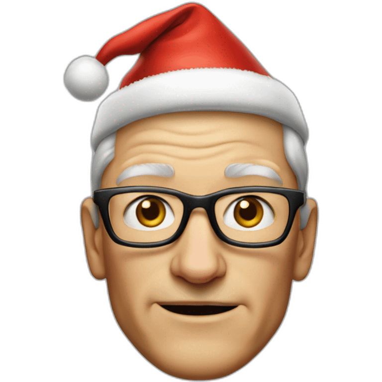 Tim Cook with a Christmas hat emoji