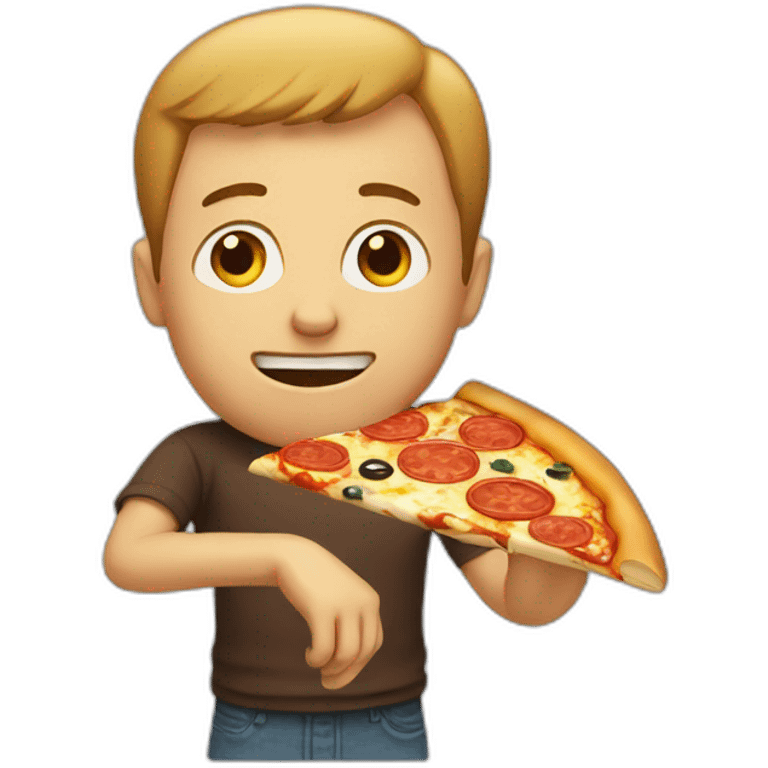 Man eating pizza emoji