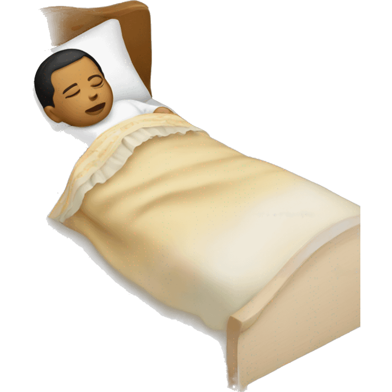 Mexican baby in big bed sleeping emoji