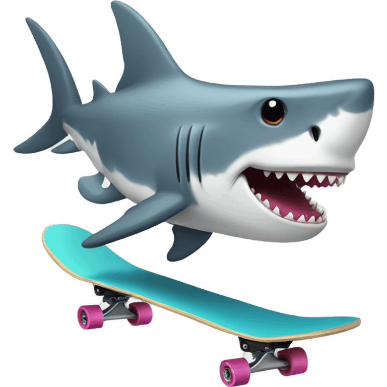 shark on a skateboard emoji