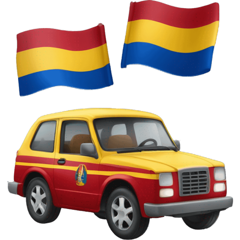 Carro con estrellas y la bandera de Venezuela  emoji