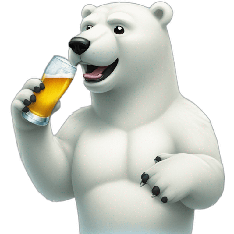 polar bear drinking beer golfing emoji