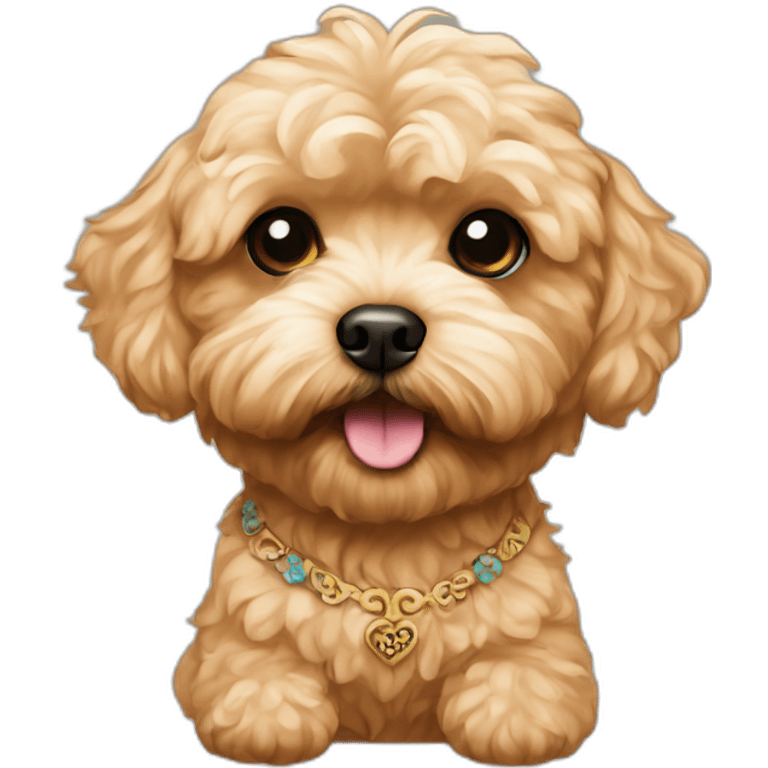 golden maltipoo with tattoos emoji