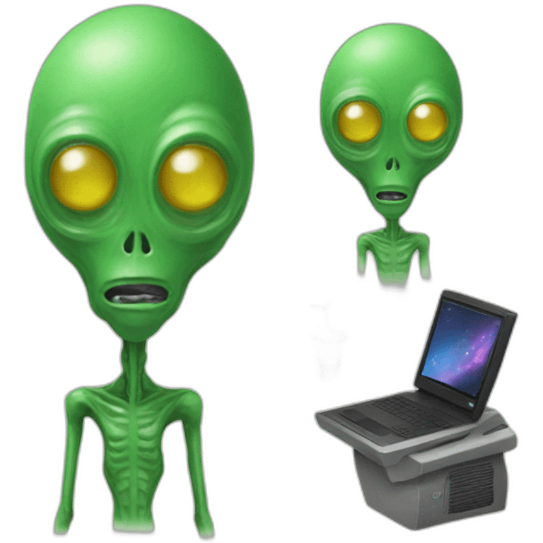 Alien combine with man with a boggle emoji