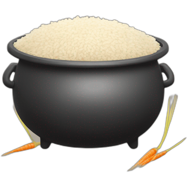 Pilaf cauldron with rice emoji