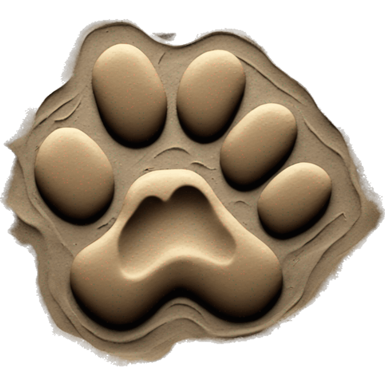 dog paw imprint in mud emoji