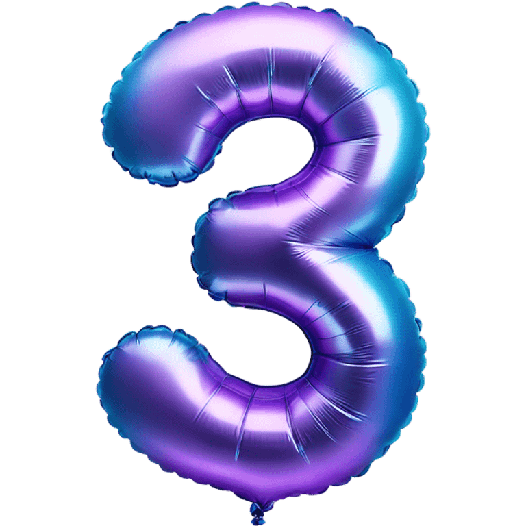 Helium Numberballon Number three emoji