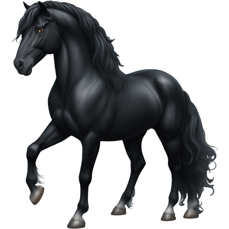 Horse frisón black  emoji