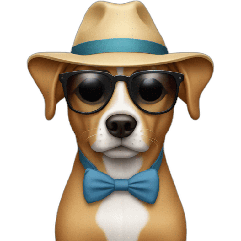 Dog with sunglasses and hat emoji