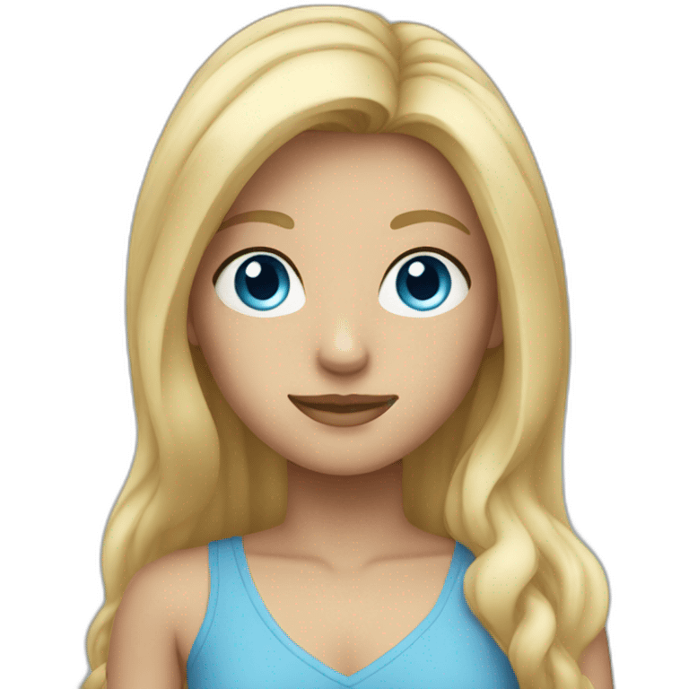 blue eyed blondie with long hair emoji