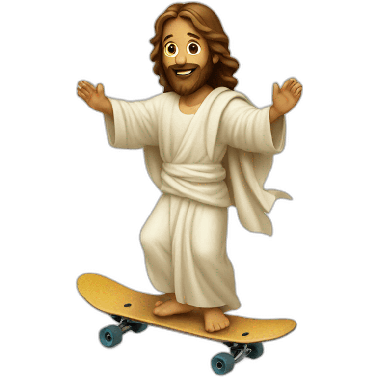 Jesus doing skateboard emoji