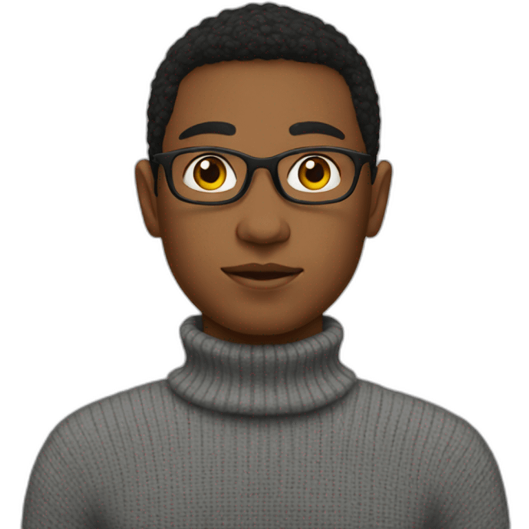 A student with turtleneck sweater emoji