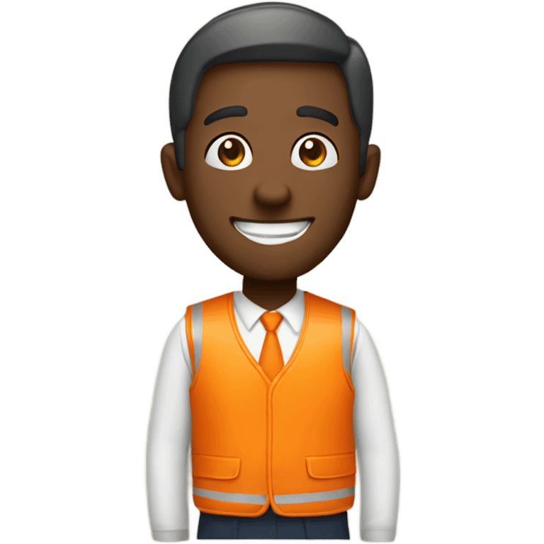 Man happy with orange vest  emoji