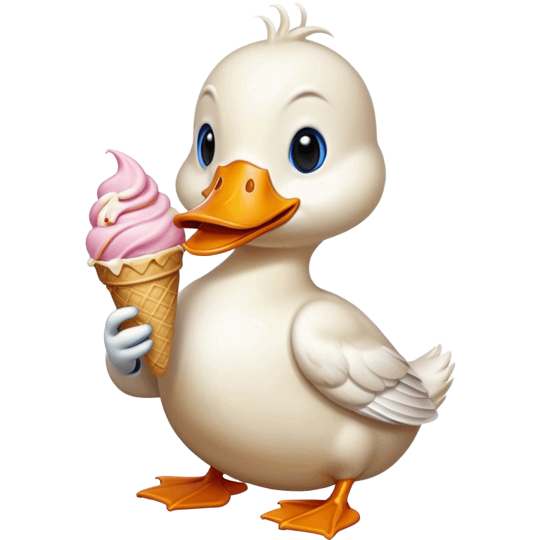 Duck with ice cream  emoji