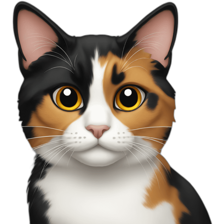 calico cat mostly black emoji