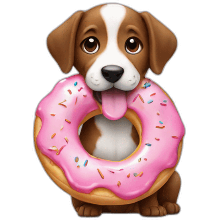 Puppy eating donut emoji