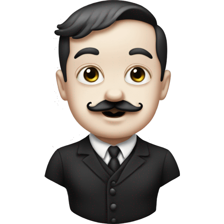 baby pubert addams, moustache, white face emoji