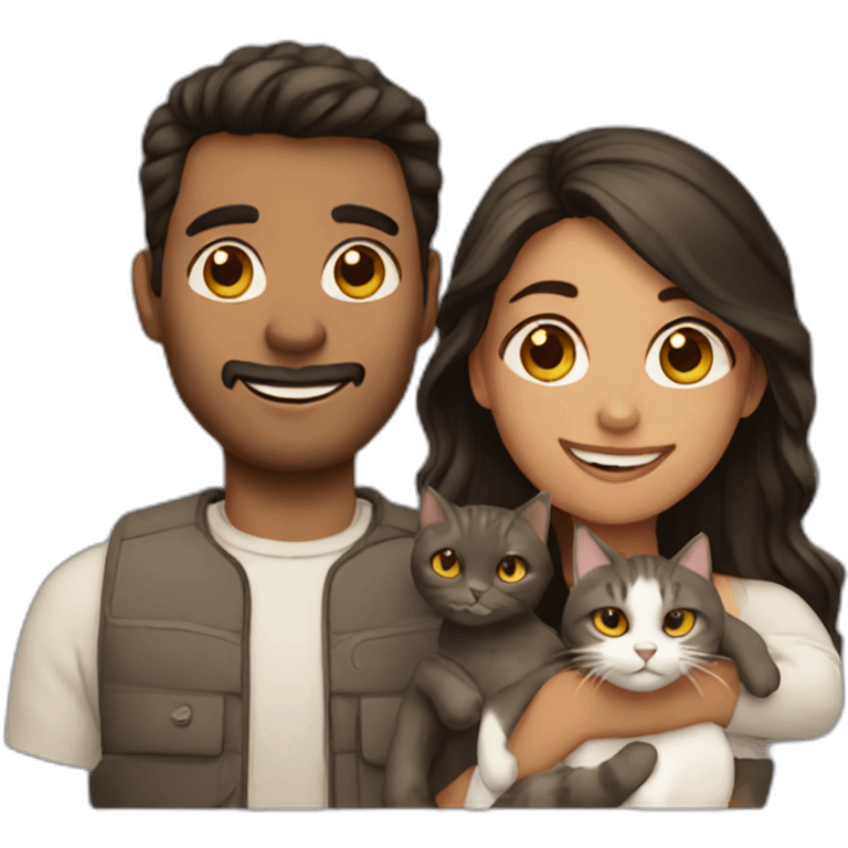 Couple with cat emoji