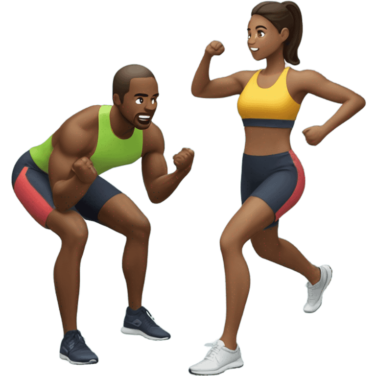 Athletics man and woman training  emoji