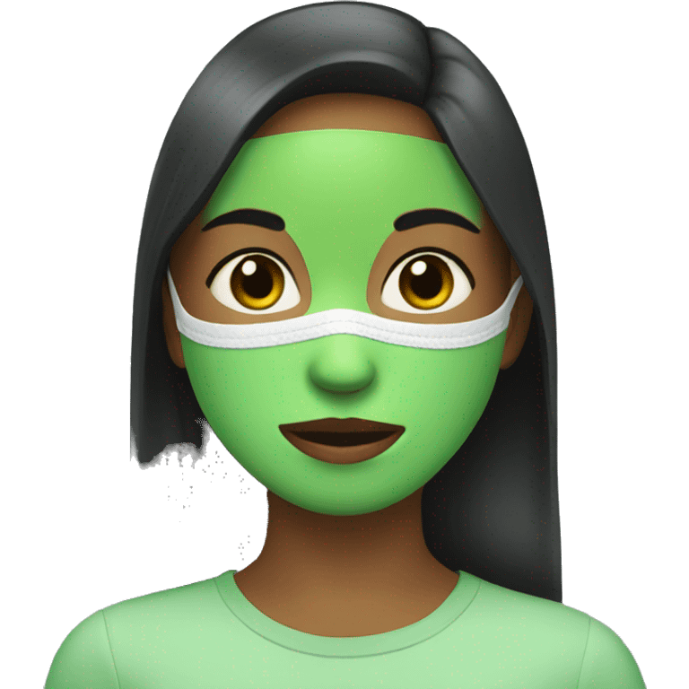 A girl wearing a green face mask emoji