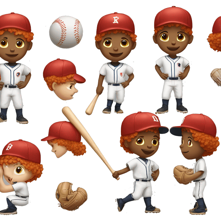 Red hair boy playing baseball  emoji