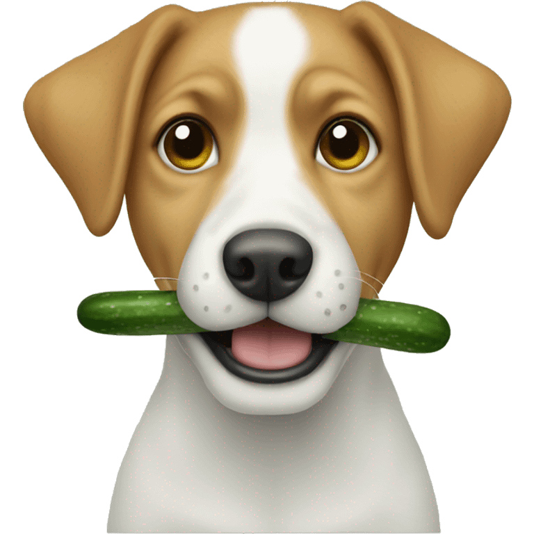 dog eating cucumber emoji