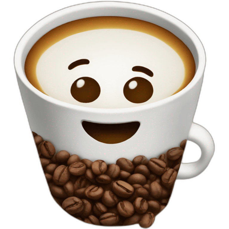 Cup of coffee Bean inside emoji