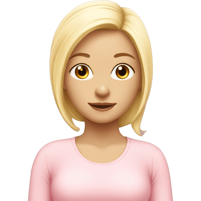 blonde yoga girl light pink clothes n emoji