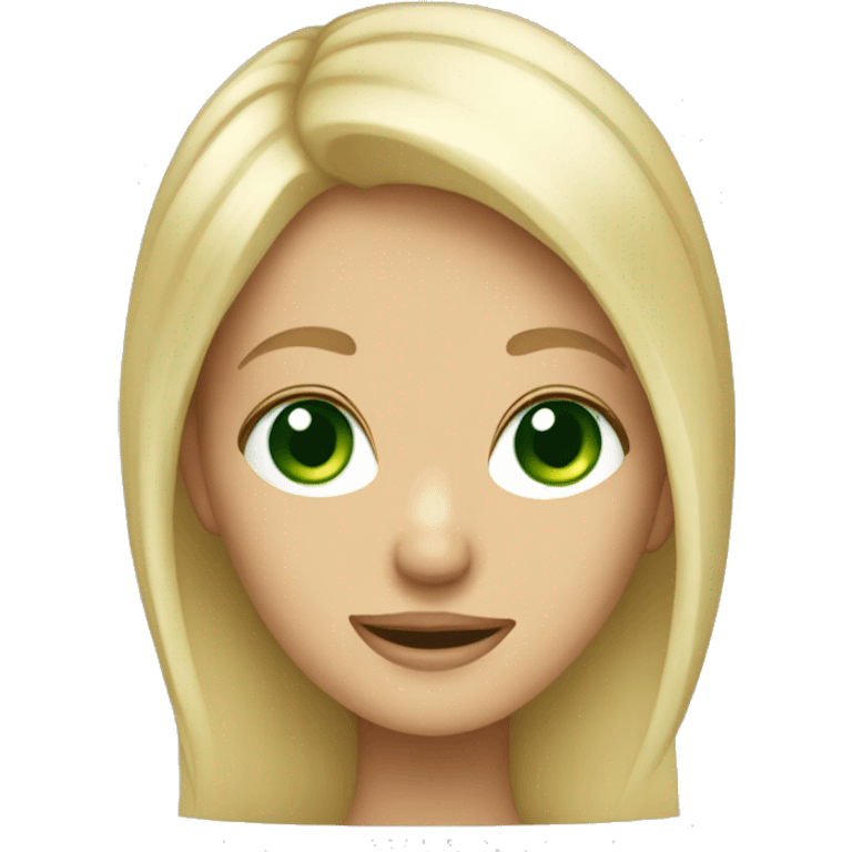 Blonde hair girl with green eyes smirking emoji