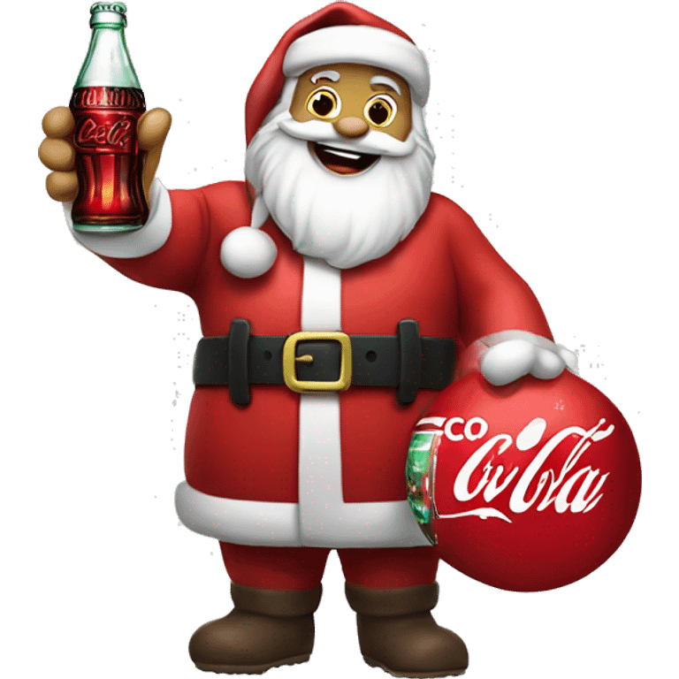 Santa with Coca Cola emoji