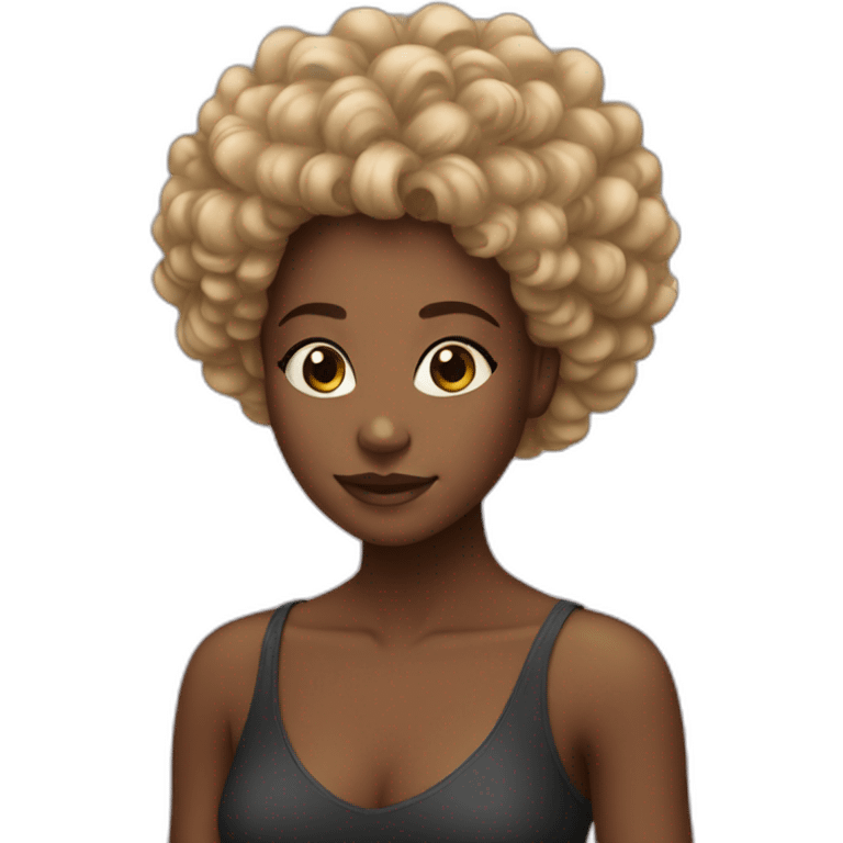 Pretty young black girl, with long Afro hair?  emoji