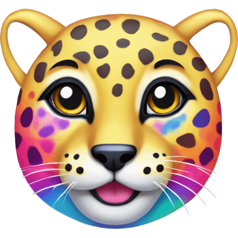 lisa frank rainbow cheetah emoji