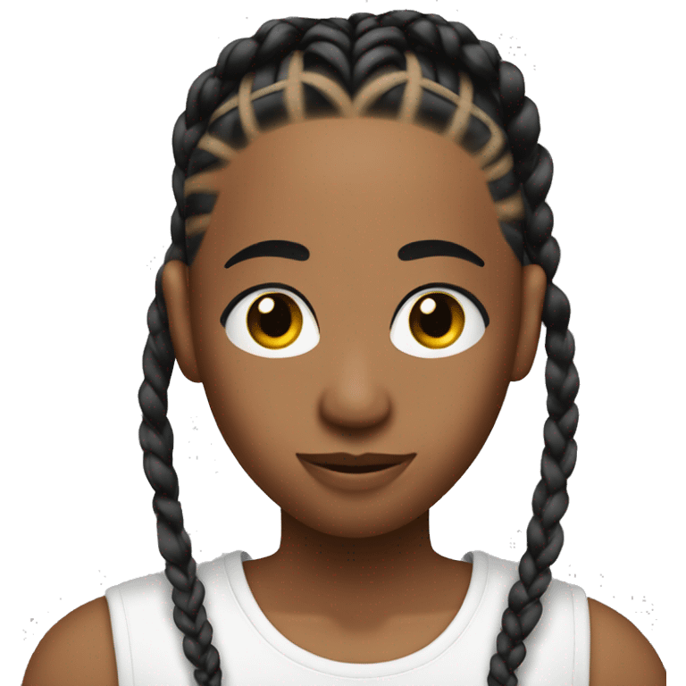 Tik Tok with short cornrows emoji