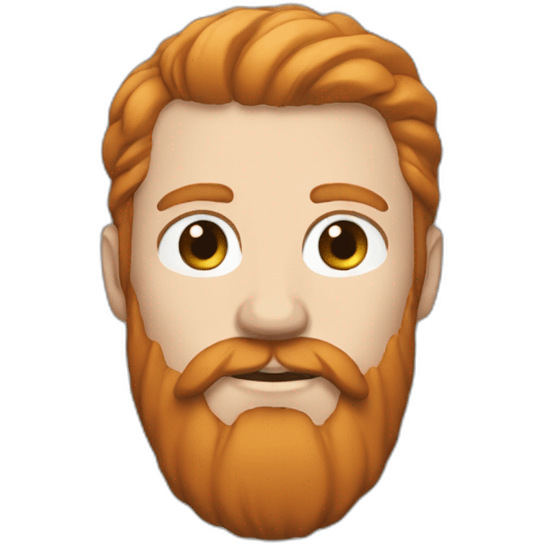 bold-man, white-skin, ginger long beard emoji