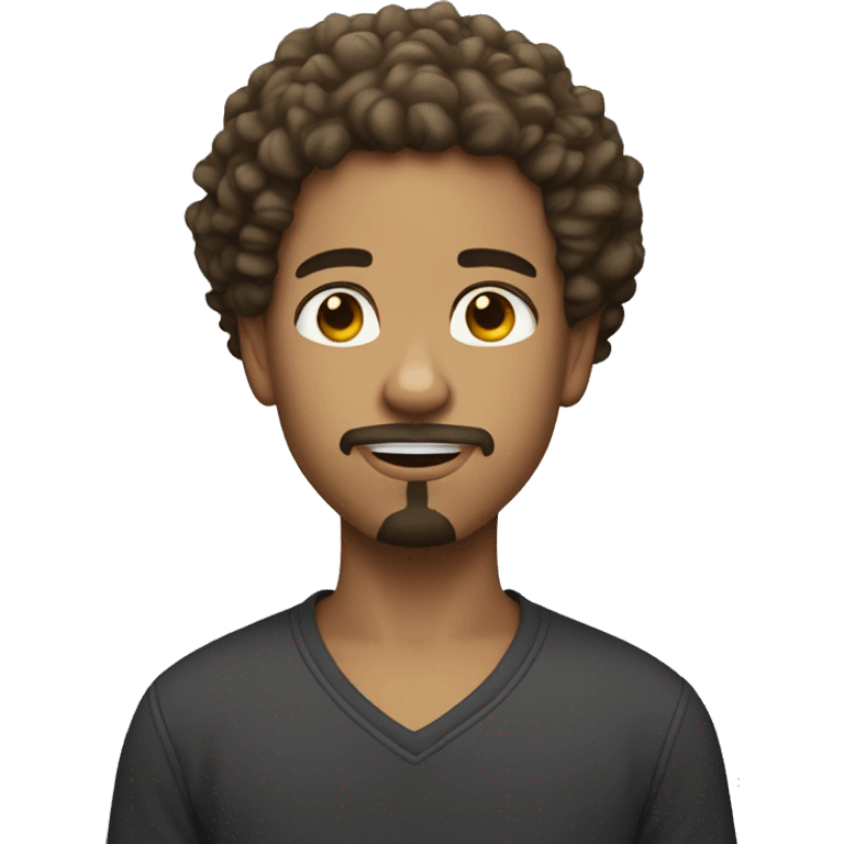 light skin boy with goatee and curly hair  emoji