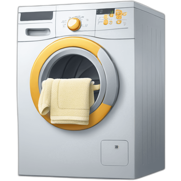 Dryer with towels in perspective emoji