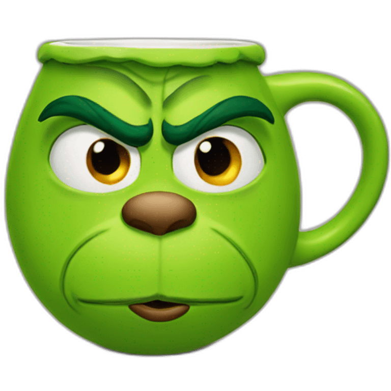 Grinch face mug emoji