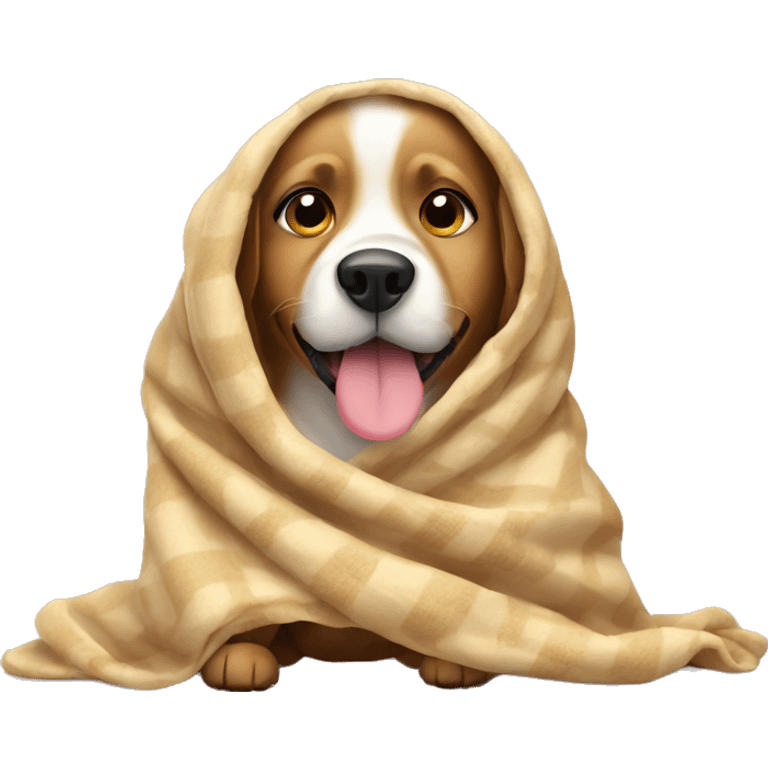 Dog wrapped in a blanket  emoji