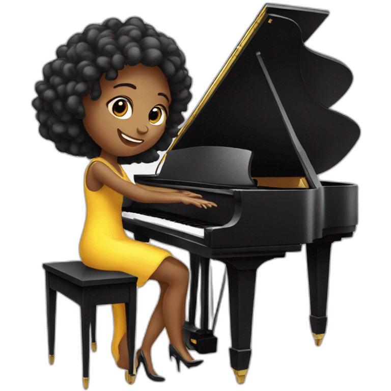 pianist girl with piano emoji