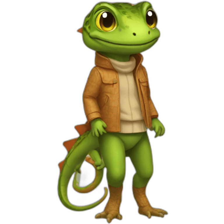 lezard with automn clothes emoji