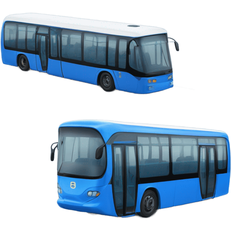 modern blue trolleybus vs bus emoji