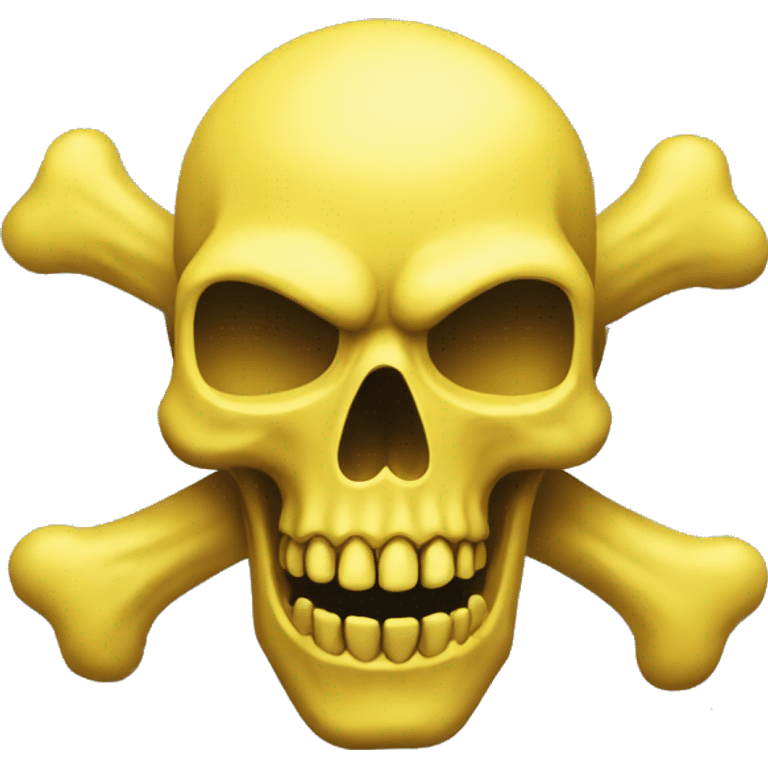 Yellow Dangerous skull sign  emoji