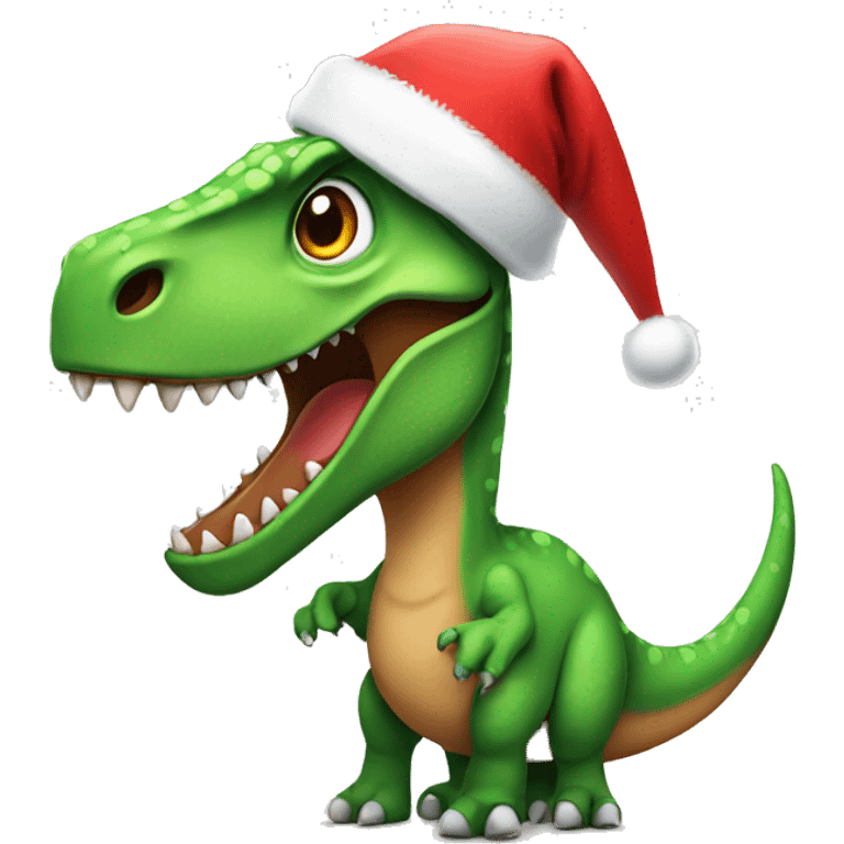 Dinosaur with a Santa hat  emoji