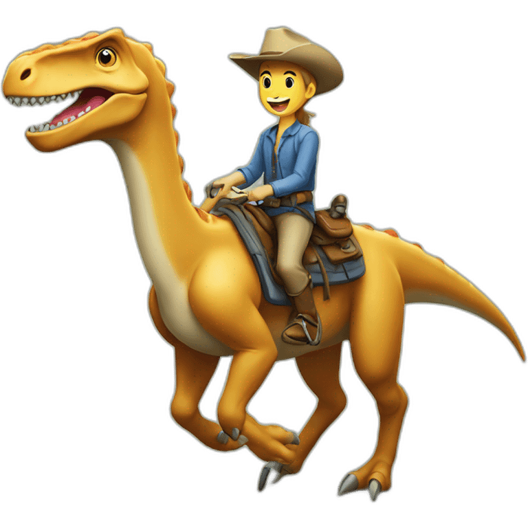 Dinosaure sur cheval emoji