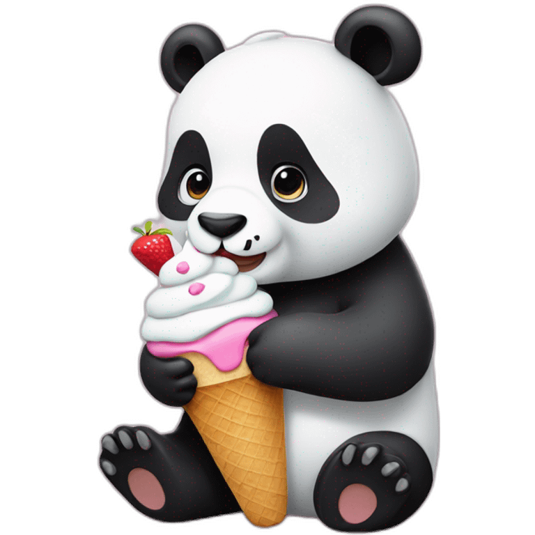 Panda eating ice cream emoji