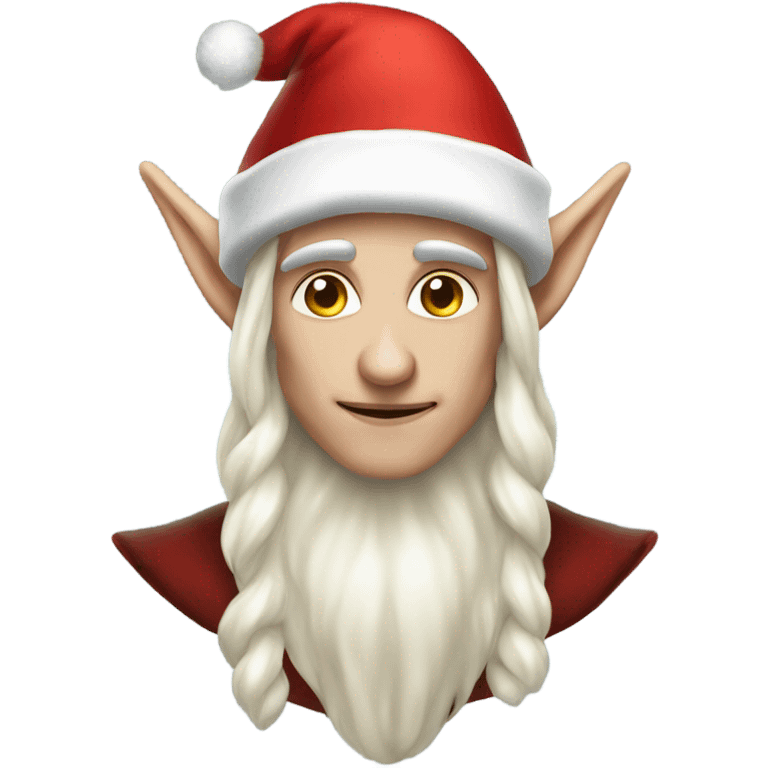 rogue male elf fantasy wearing santa hat emoji