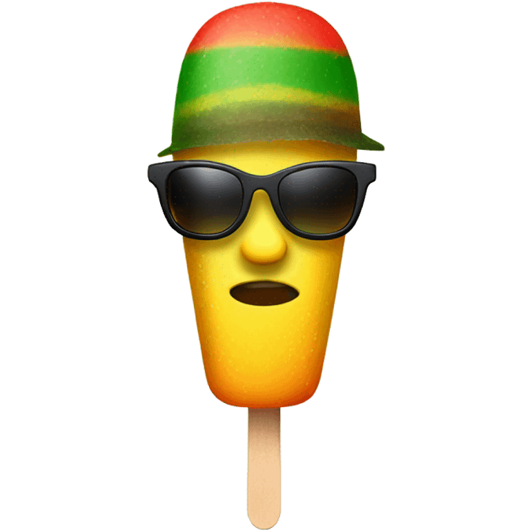 Reggae popsicle with sunglasses emoji